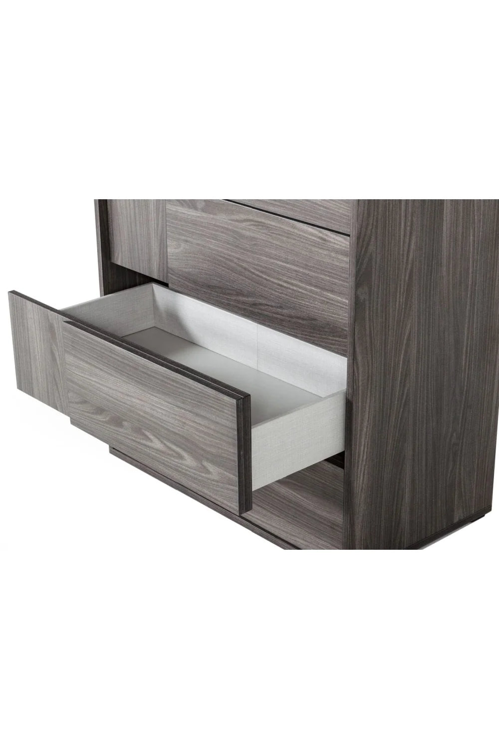 Luxury Modern Matte Gray Elm 5-Drawer Chest European Style for Villa