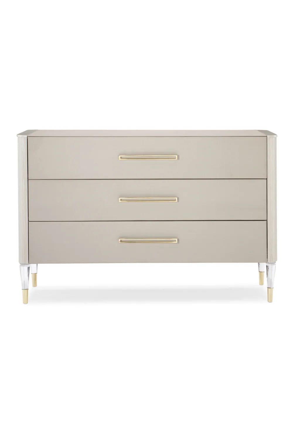 Luxury Modern Matte Pearl 3 Drawer Dresser European Style for Villa