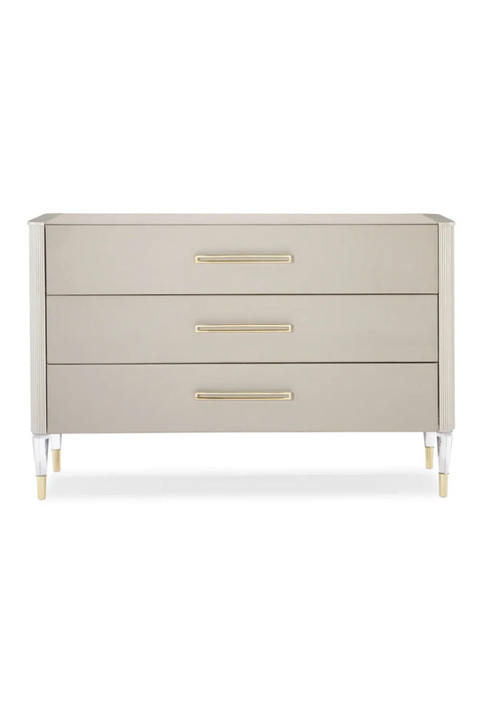 Luxury Modern Matte Pearl 3 Drawer Dresser European Style for Villa