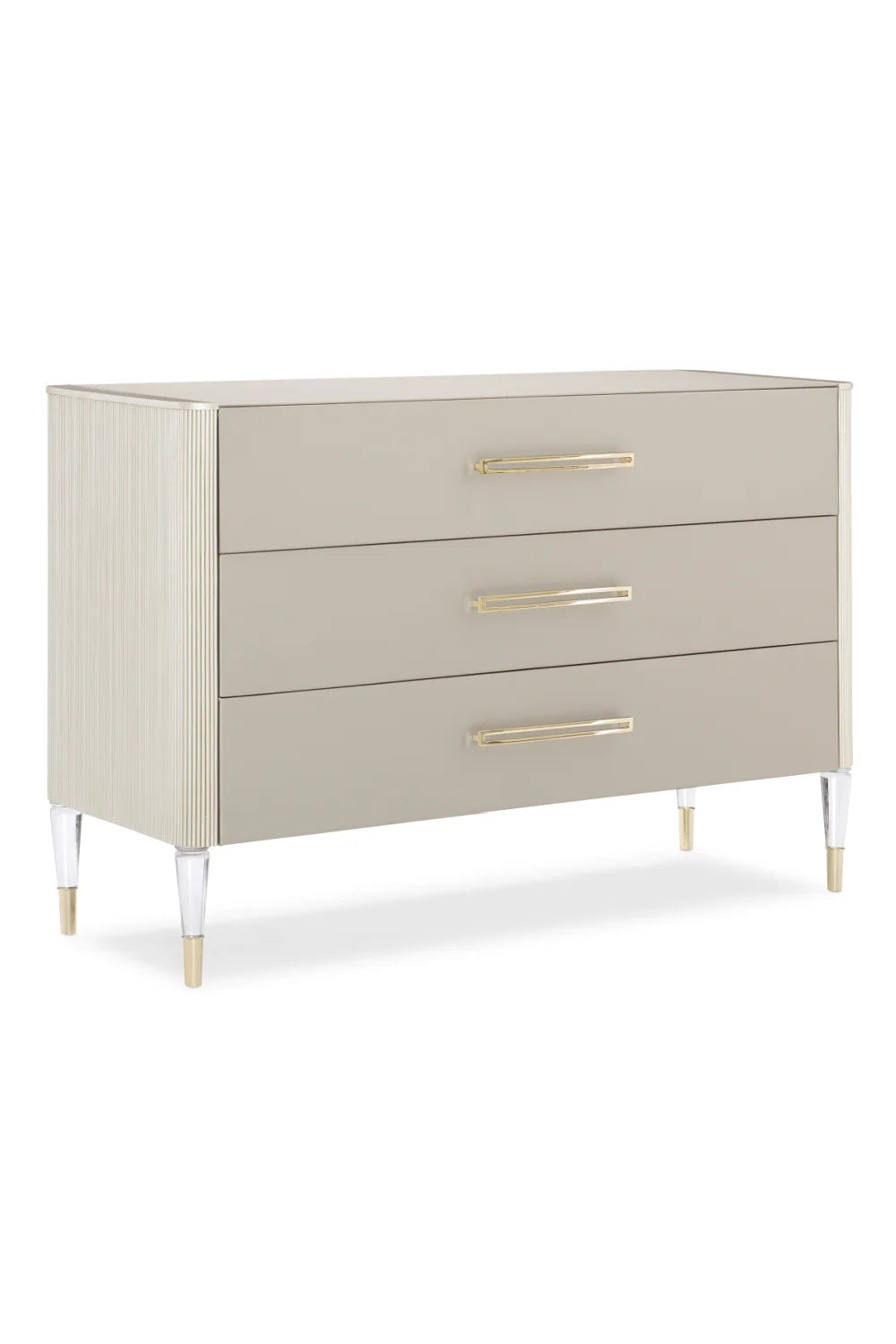 Luxury Modern Matte Pearl 3 Drawer Dresser European Style for Villa