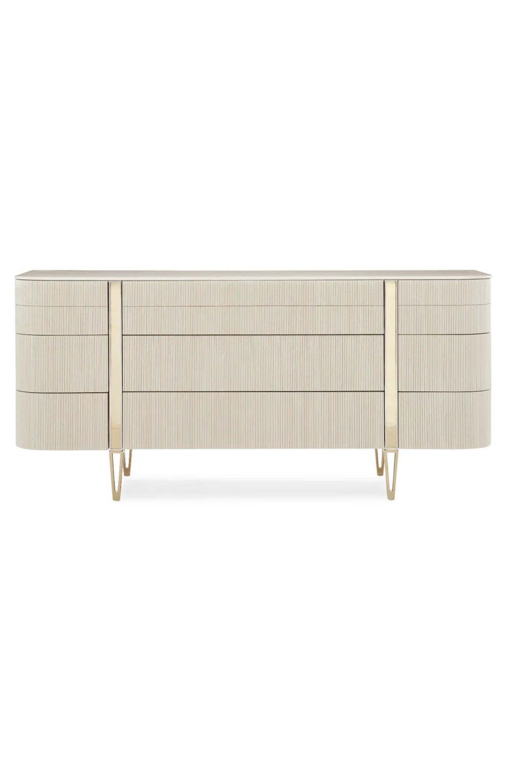 Luxury Modern Matte Pearl 9-Drawer Dresser European Style for Villa