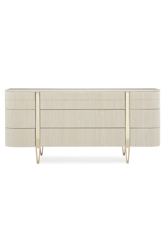 Luxury Modern Matte Pearl 9-Drawer Dresser European Style for Villa