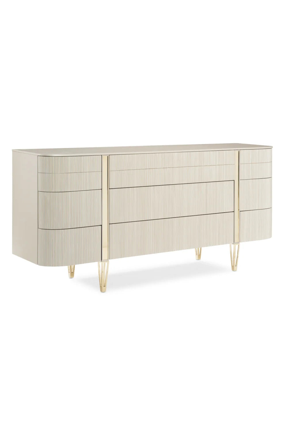 Luxury Modern Matte Pearl 9-Drawer Dresser European Style for Villa