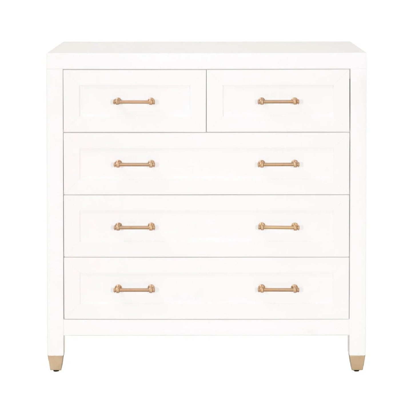 Luxury Modern Matte White 5-Drawer Chest European Style for Villa