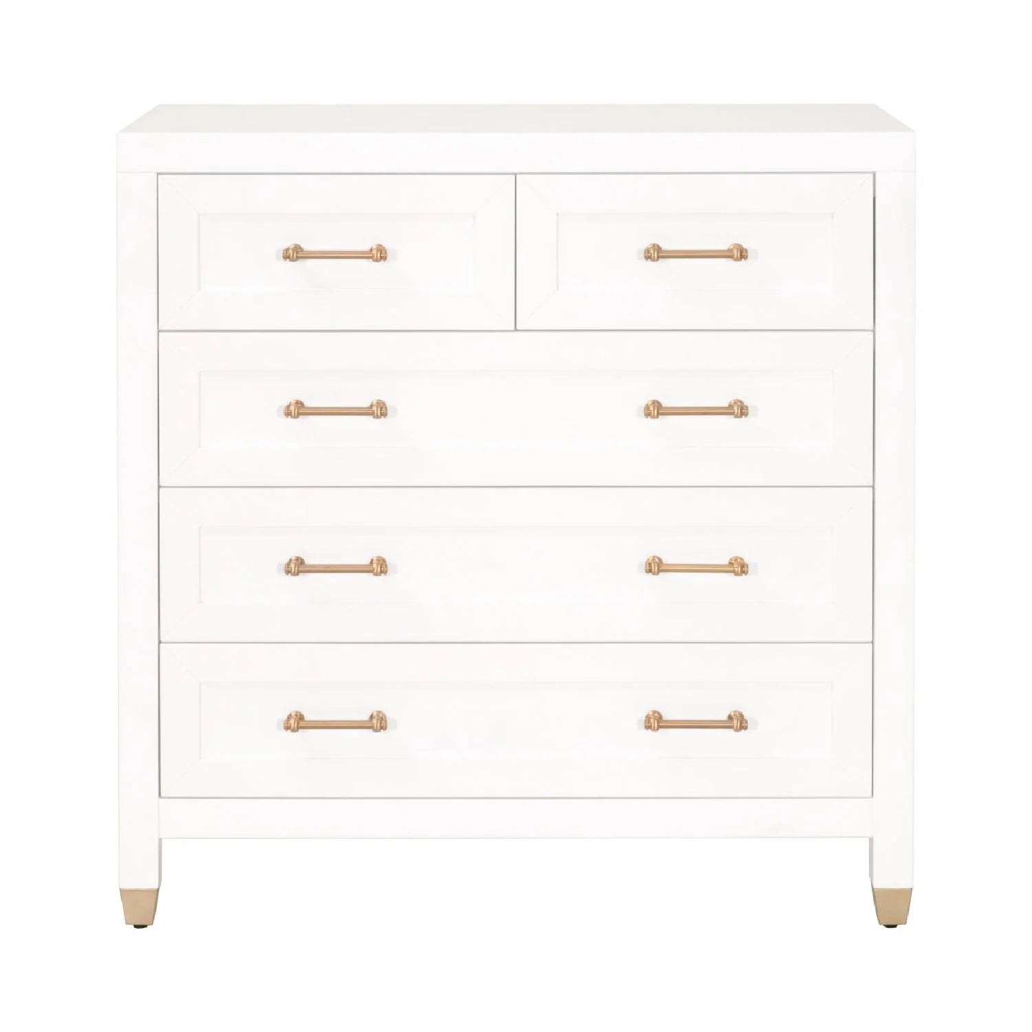 Luxury Modern Matte White 5-Drawer Chest European Style for Villa