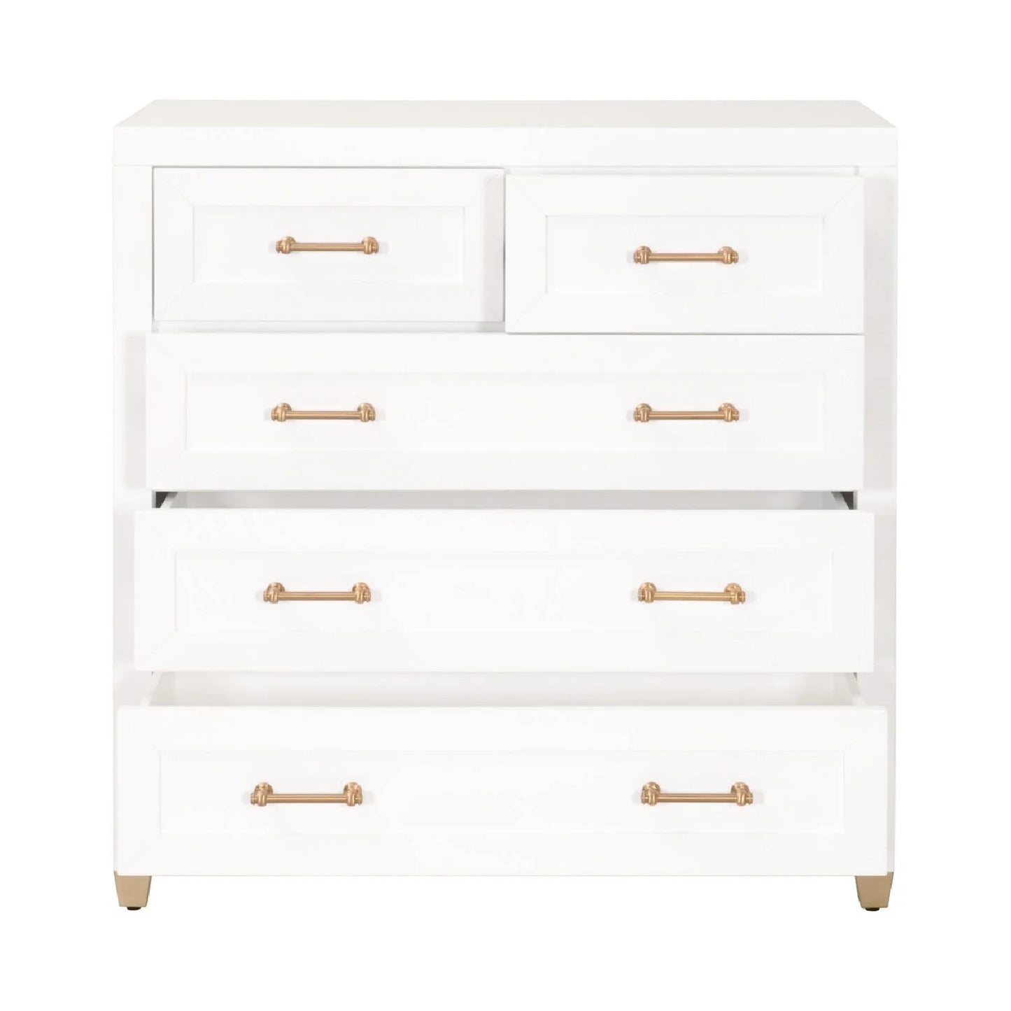 Luxury Modern Matte White 5-Drawer Chest European Style for Villa