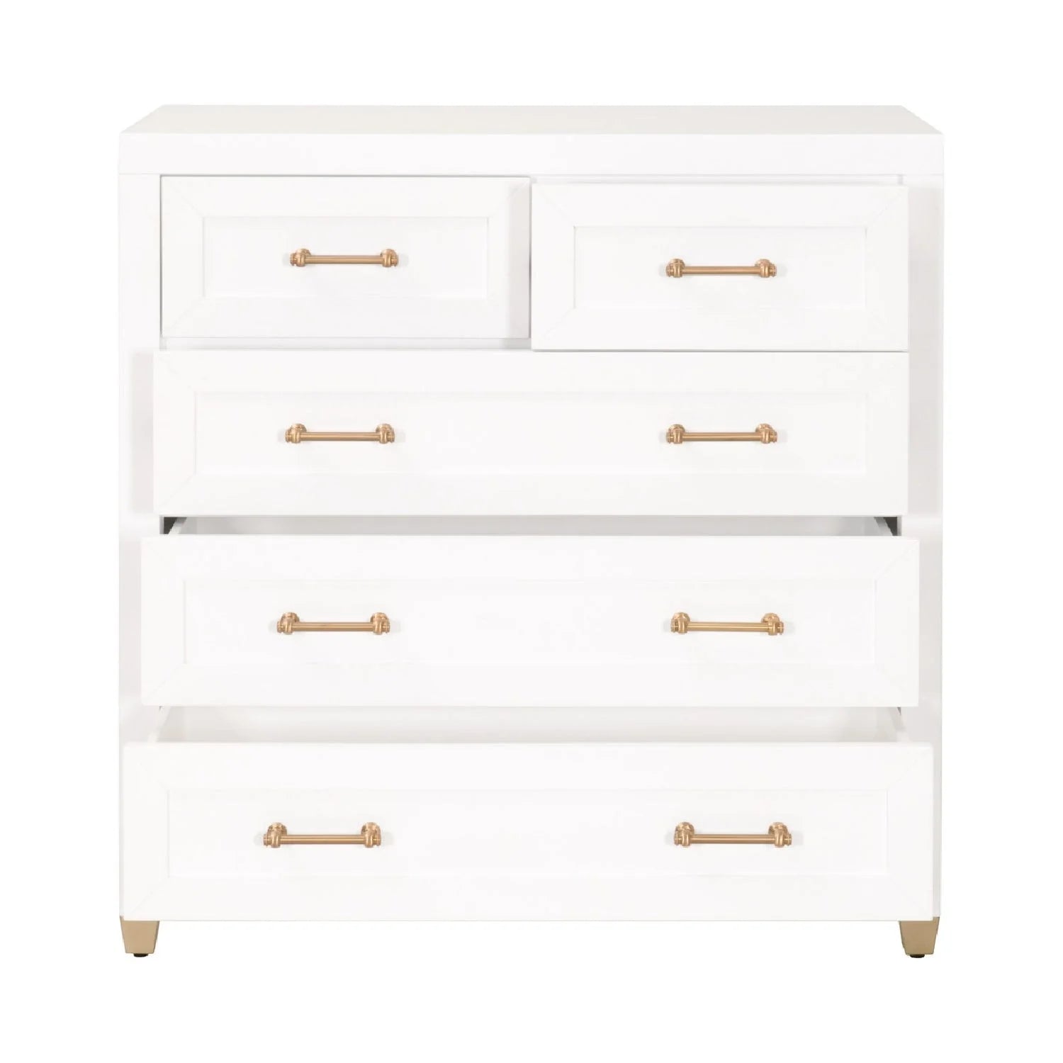 Luxury Modern Matte White 5-Drawer Chest European Style for Villa