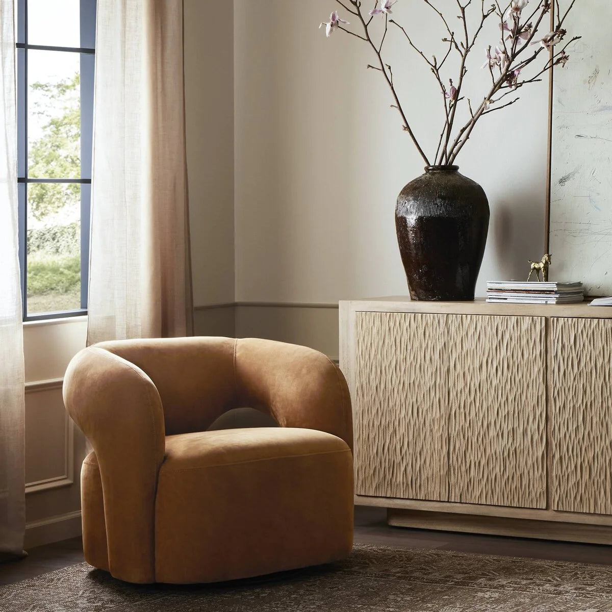 Luxury Modern Mazie Swivel Chair European Style for Villa
