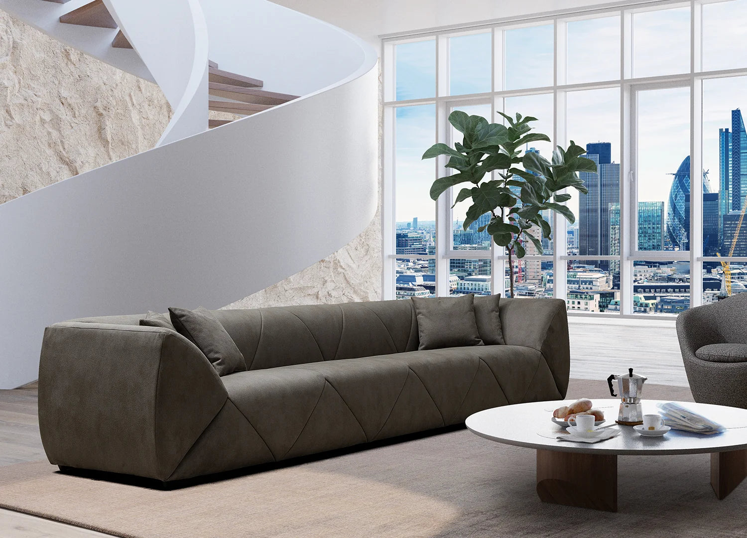 Luxury Modern Mere Statement Sofa European Style for Villa