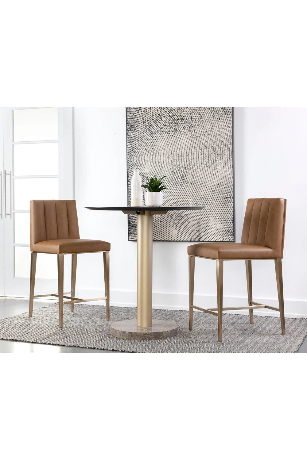 Luxury Modern Metal Frame Counter Stool European Style for Villa