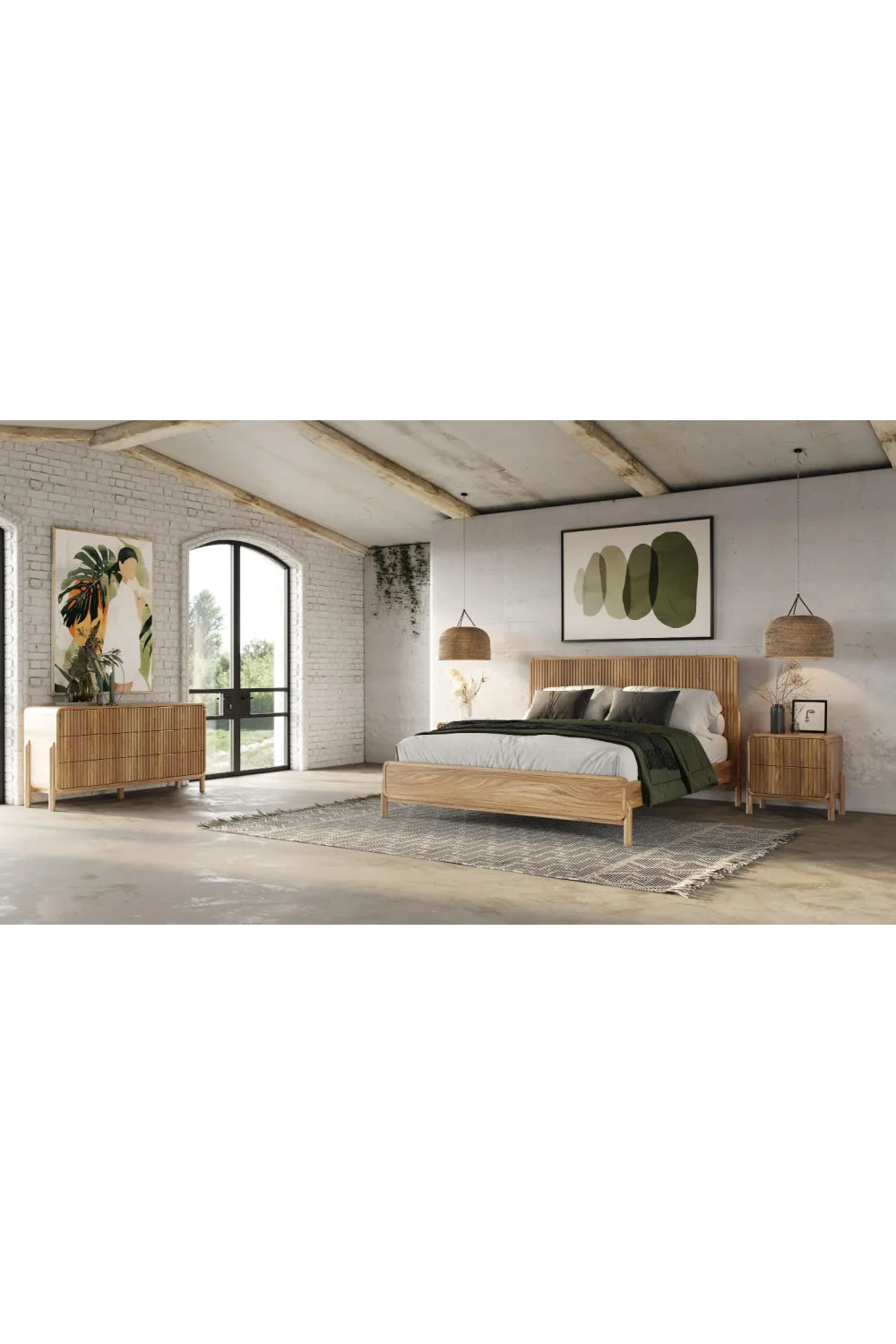 Luxury Modern Mikala 2-Drawer Nightstand European Style for Villa