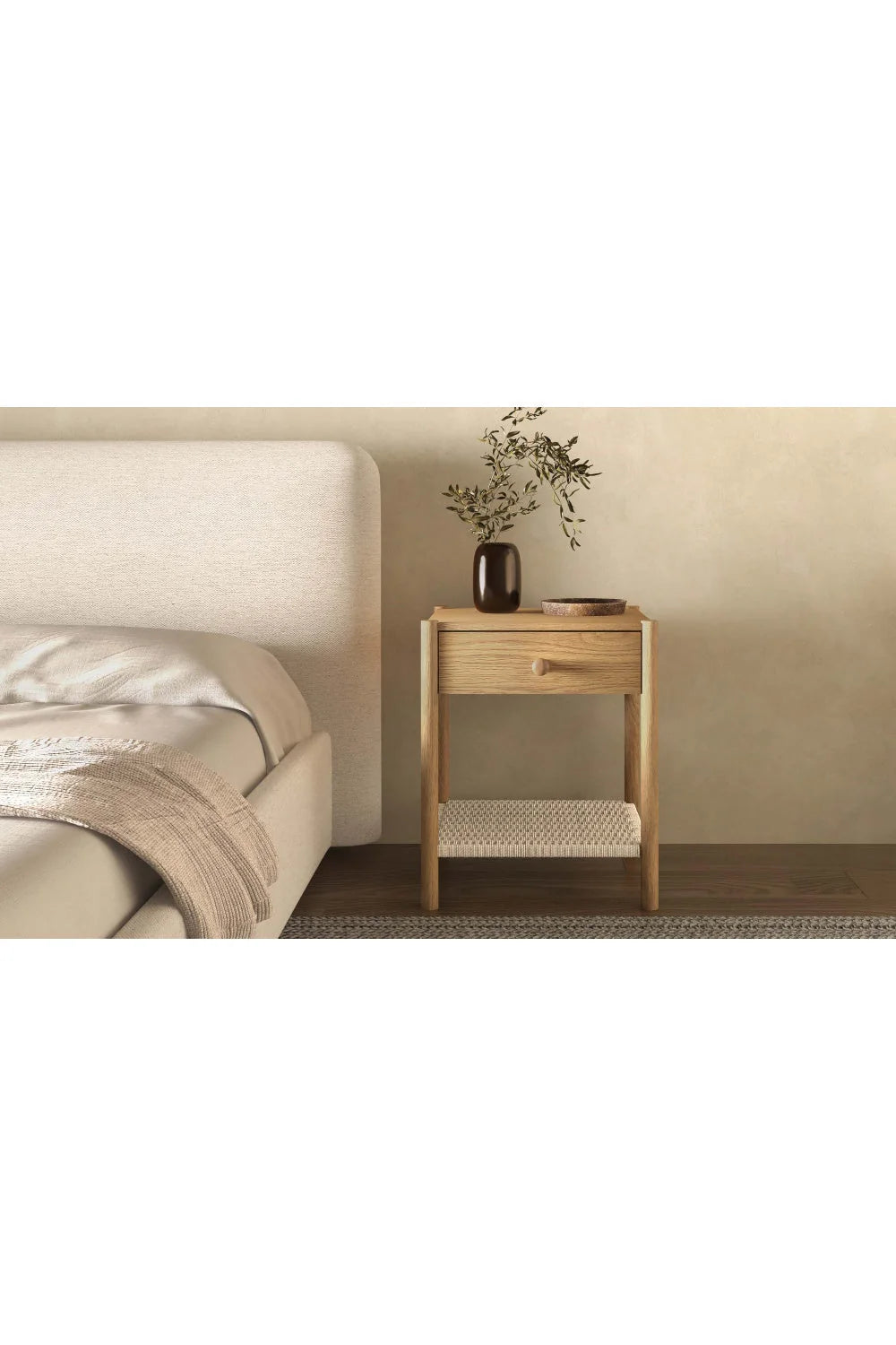 Luxury Modern Millie Woven Rope Nightstand European Style for Villa