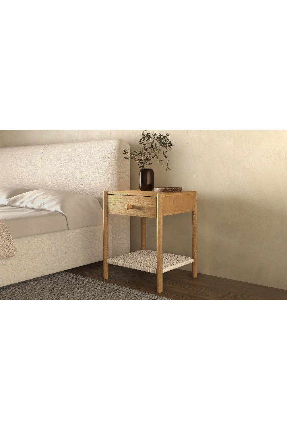 Luxury Modern Millie Woven Rope Nightstand European Style for Villa