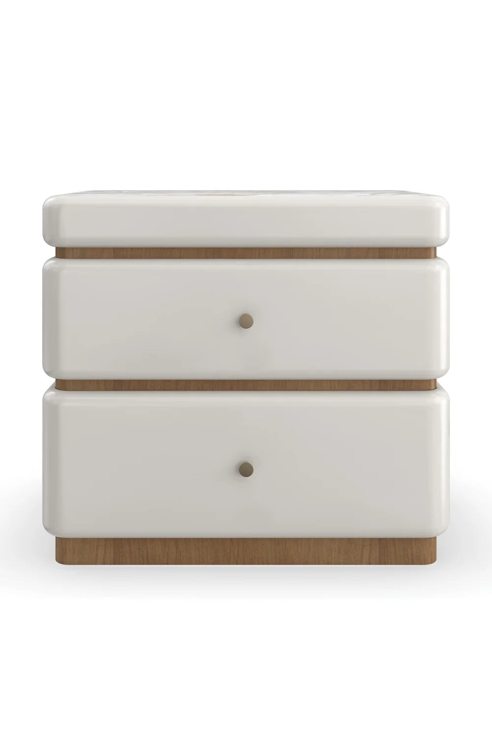 Luxury Modern Milos 2-Drawer Nightstand European Style for Villa