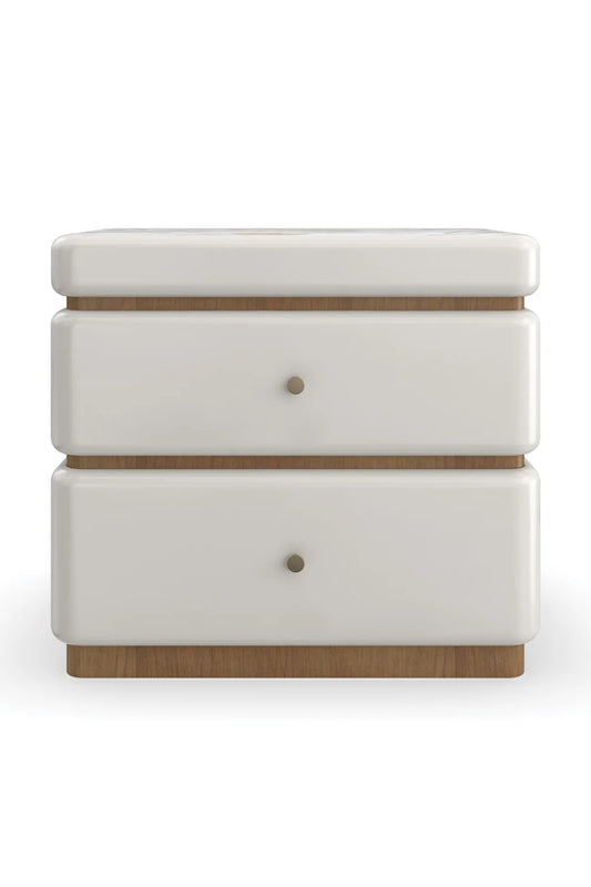 Luxury Modern Milos 2-Drawer Nightstand European Style for Villa