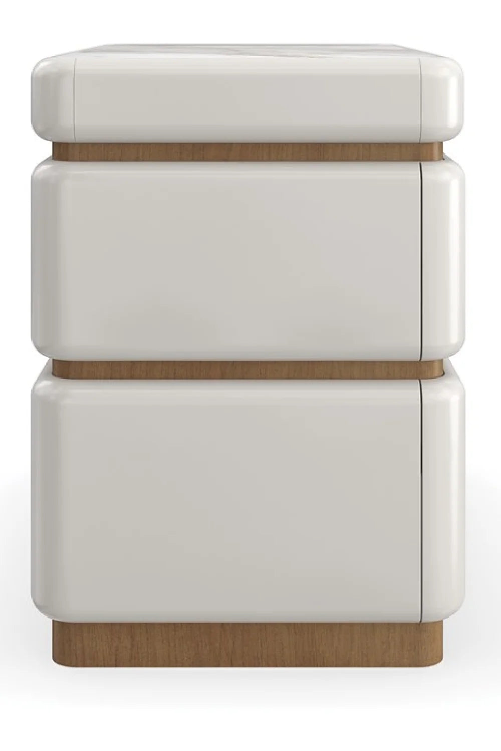 Luxury Modern Milos 2-Drawer Nightstand European Style for Villa
