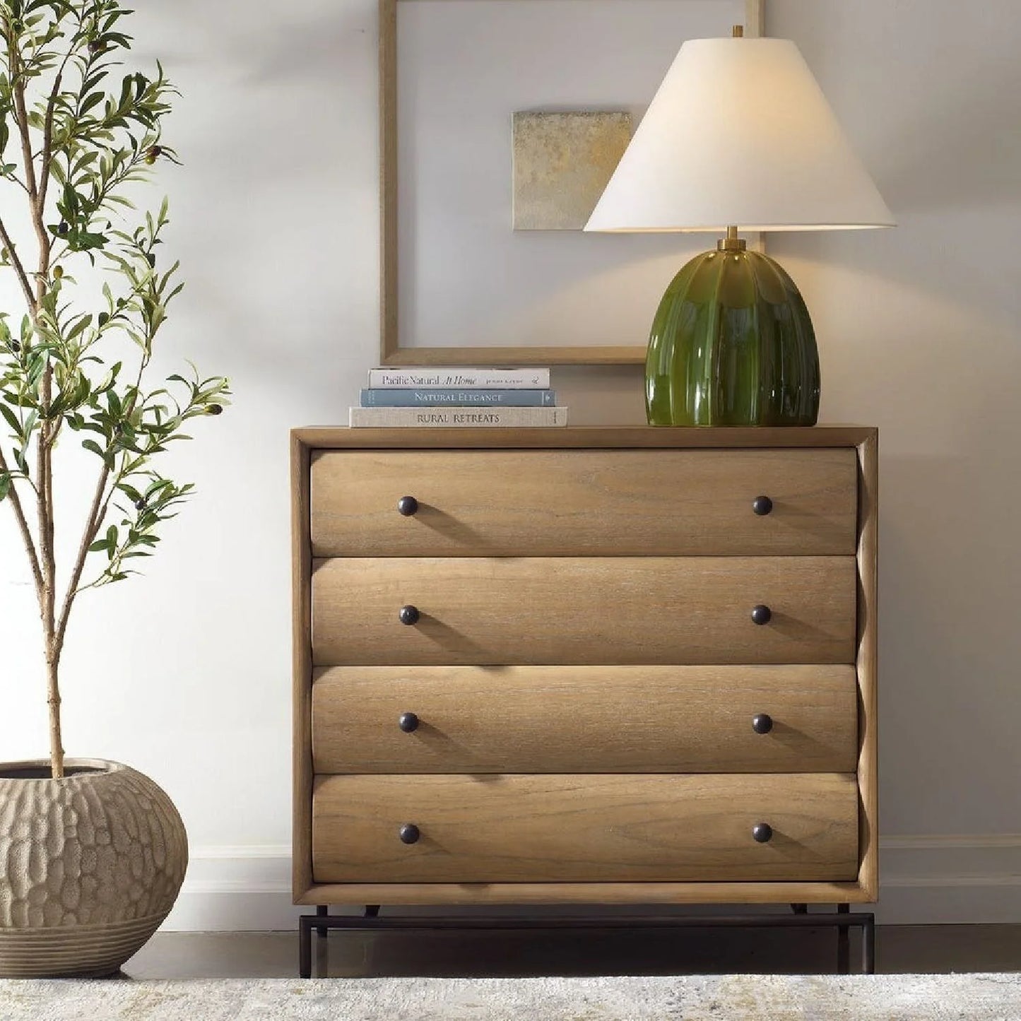 Luxury Modern Mindi Wood 4-Drawer Chest European Style for Villa