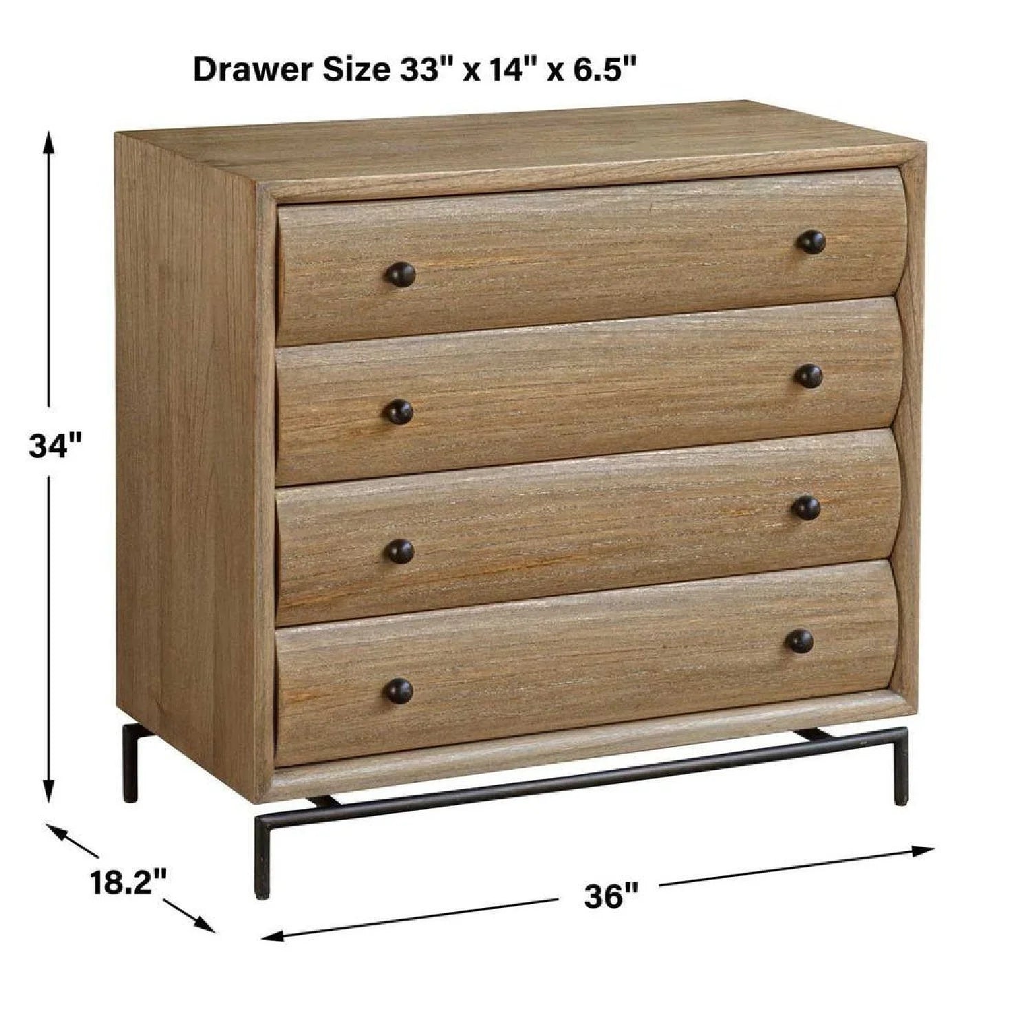 Luxury Modern Mindi Wood 4-Drawer Chest European Style for Villa