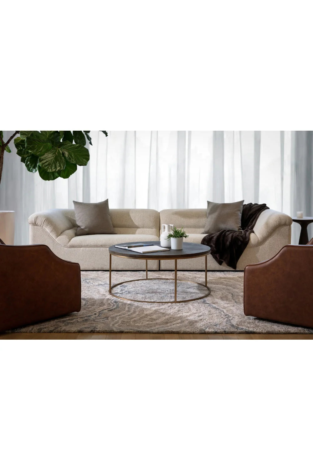 Luxury Modern Minimalist Curved Fabric Sofa Modern Italian Style for Villa