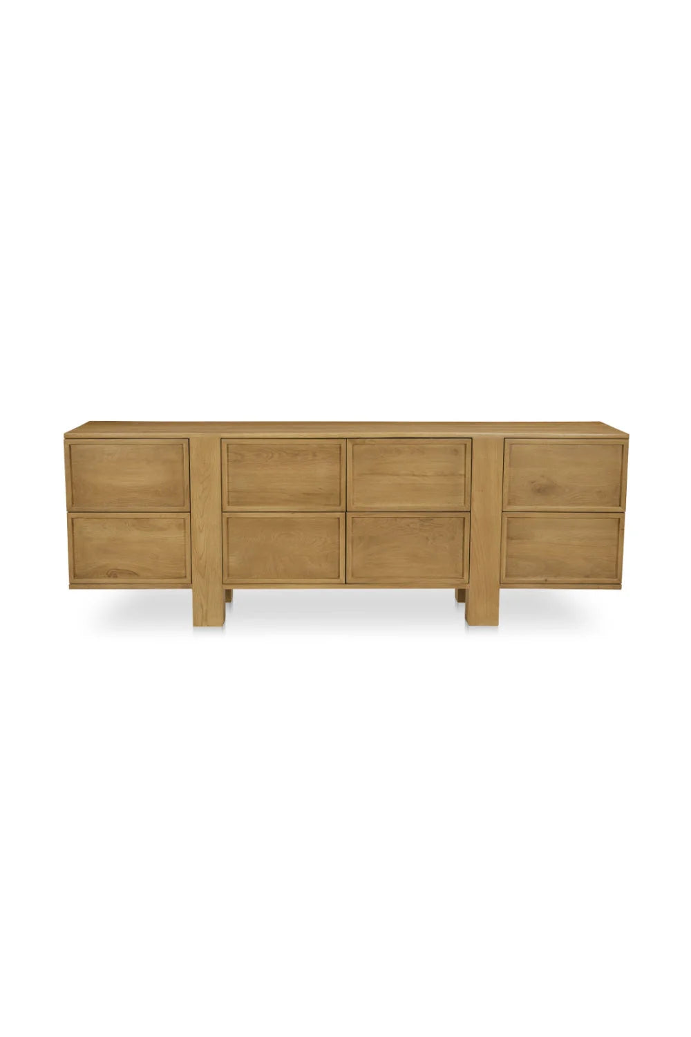 Luxury Modern Minimalist Oak 8-Drawer Dresser European Style for Villa