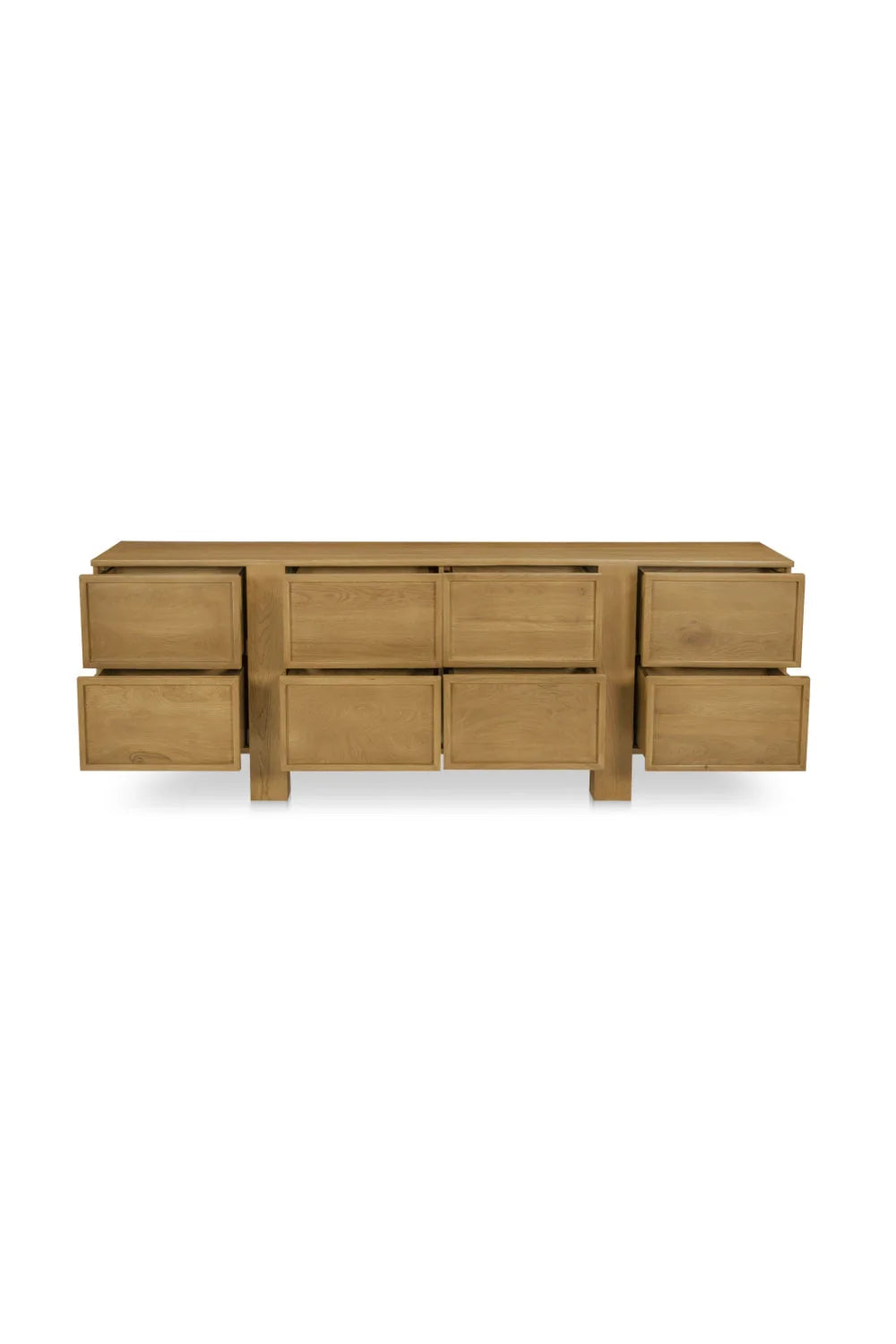 Luxury Modern Minimalist Oak 8-Drawer Dresser European Style for Villa