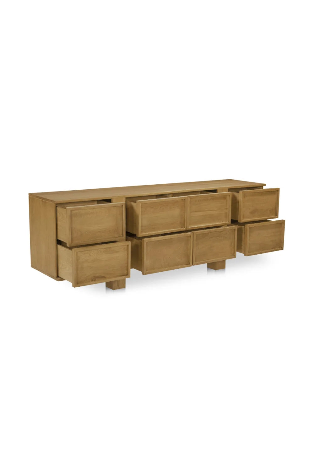 Luxury Modern Minimalist Oak 8-Drawer Dresser European Style for Villa
