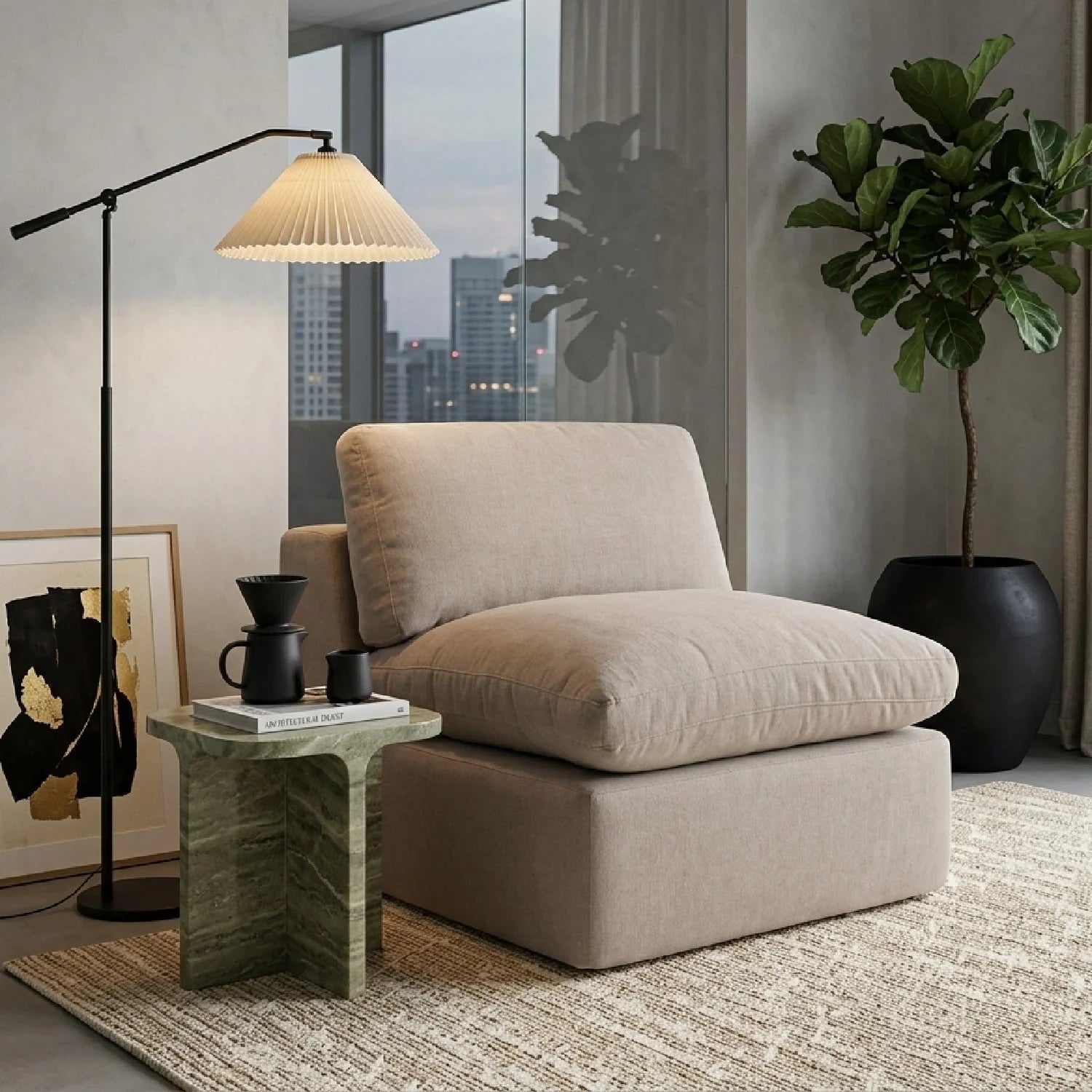 Luxury Modern Minimalist Slipper Chair Modern Italian Style for Villa