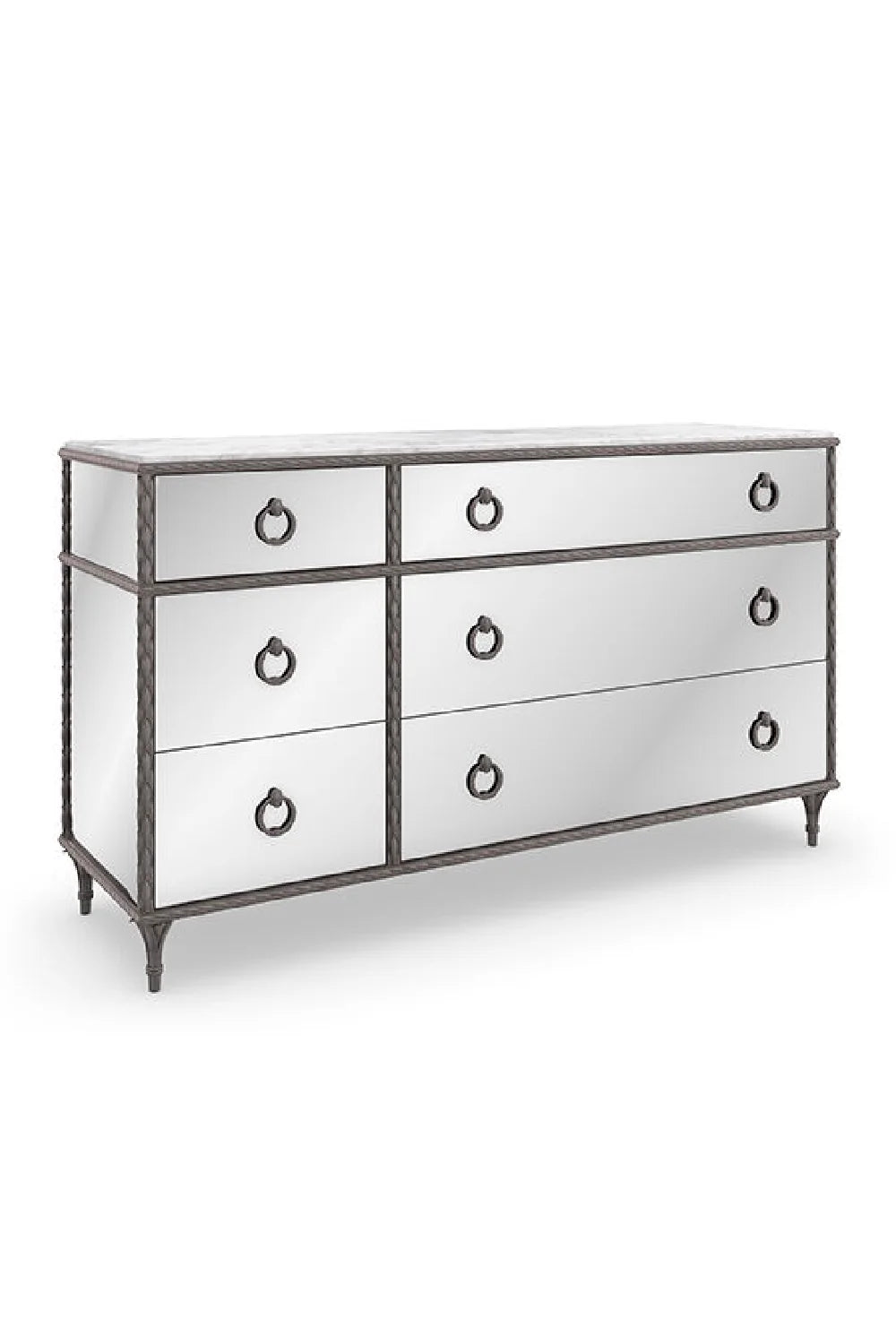 Luxury Modern Mirrored Front Dresser European Style for Villa