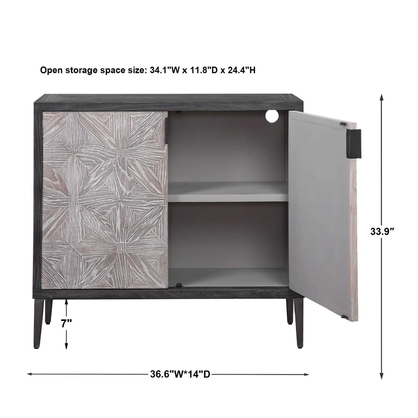Luxury Modern Mosaic Oak 2-Door Cabinet European Style for Villa
