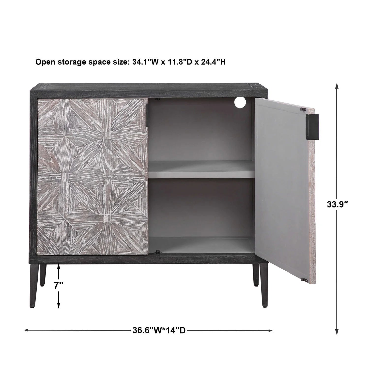 Luxury Modern Mosaic Oak 2-Door Cabinet European Style for Villa