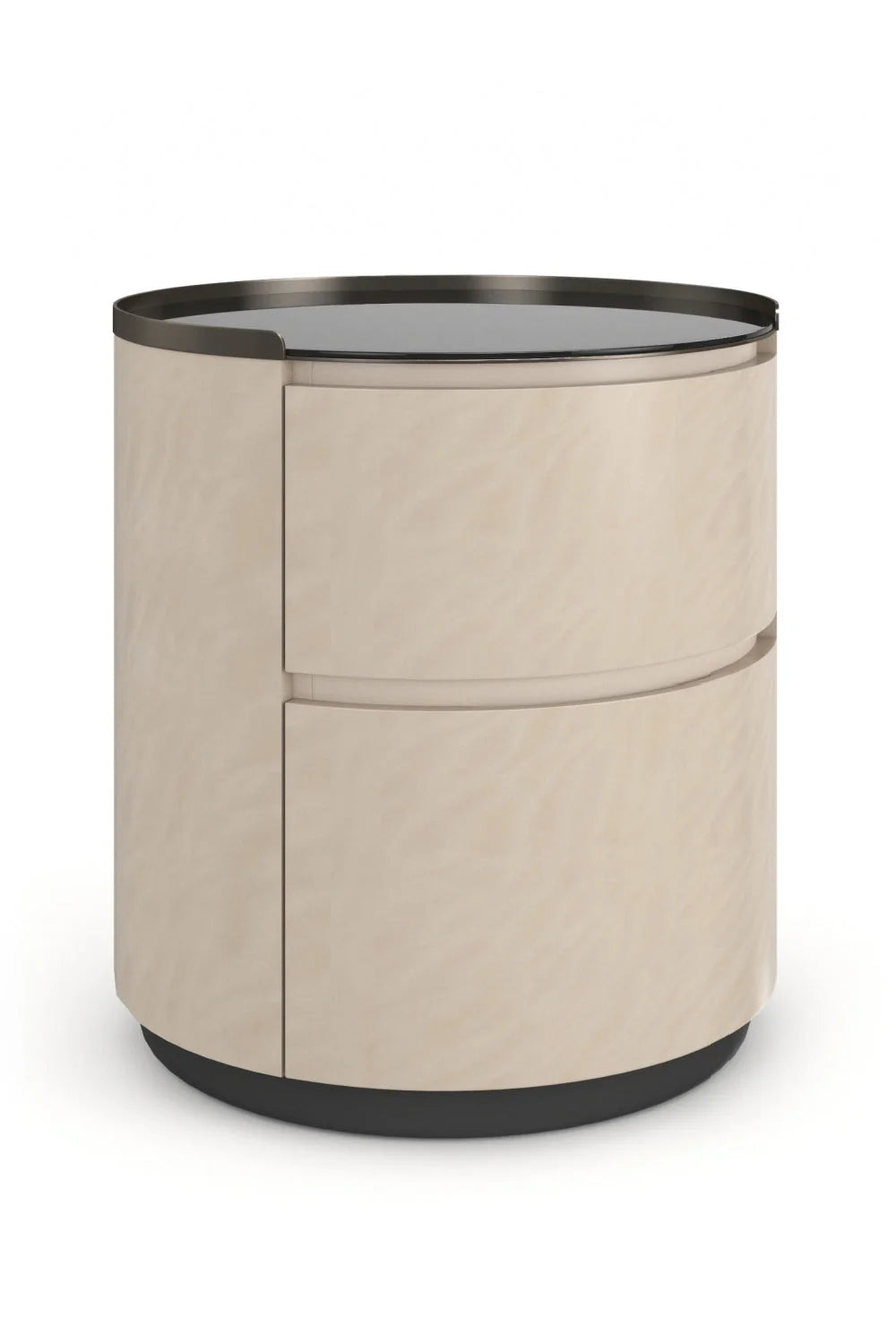 Luxury Modern Muse 2-Drawer Round Nightstand European Style for Villa