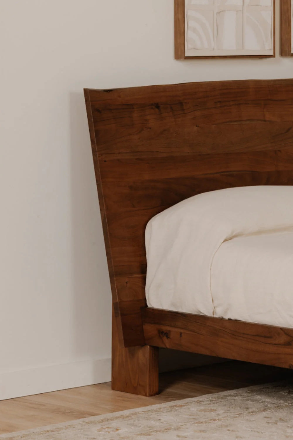 Luxury Modern Natural Acacia Bed European Style for Villa