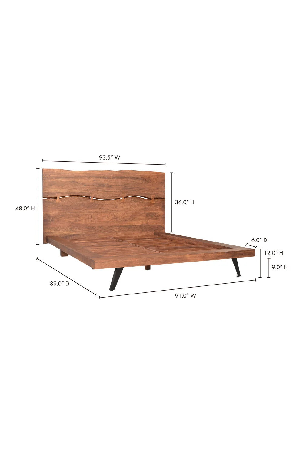 Luxury Modern Natural Acacia Bed European Style for Villa