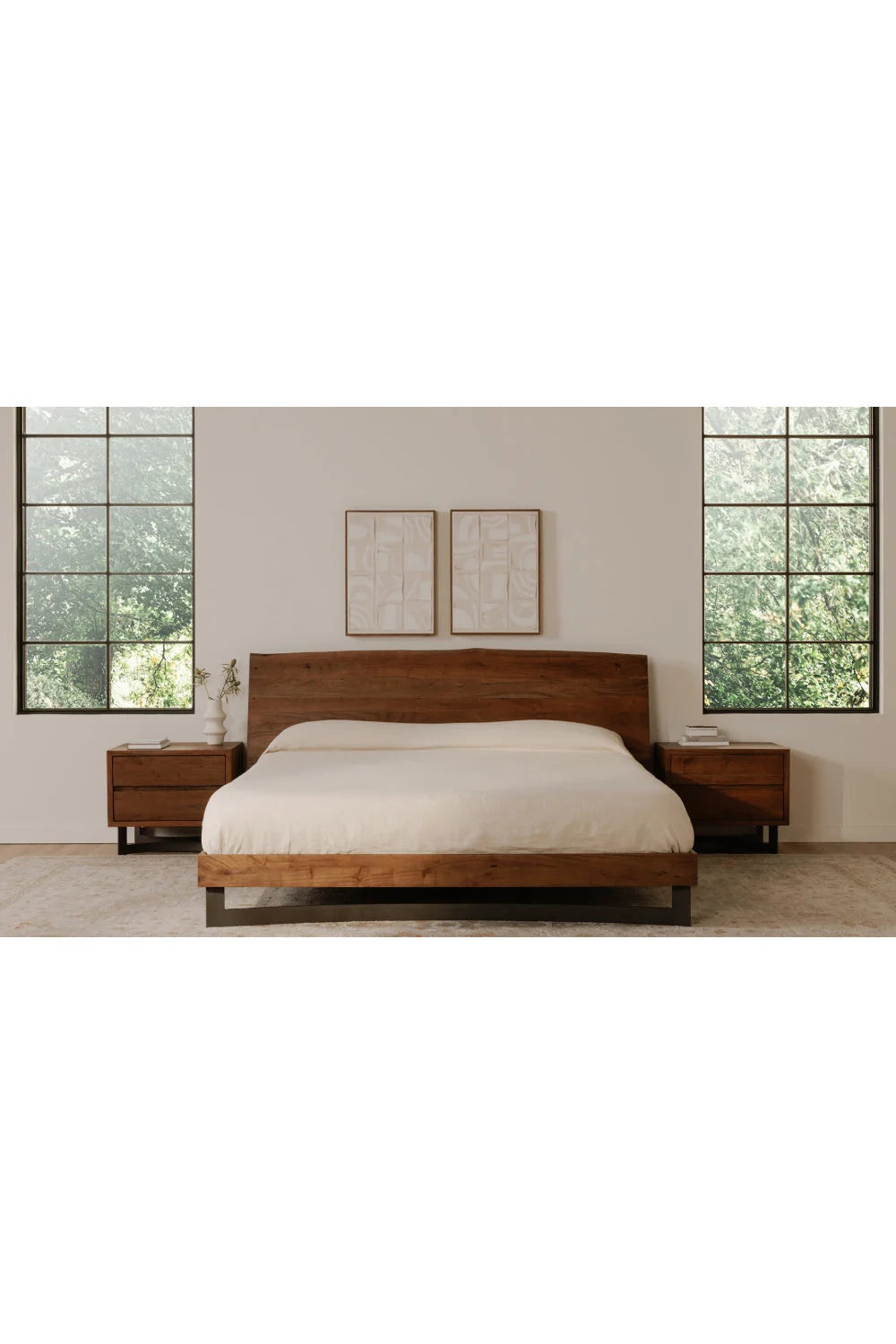 Luxury Modern Natural Acacia Bed European Style for Villa