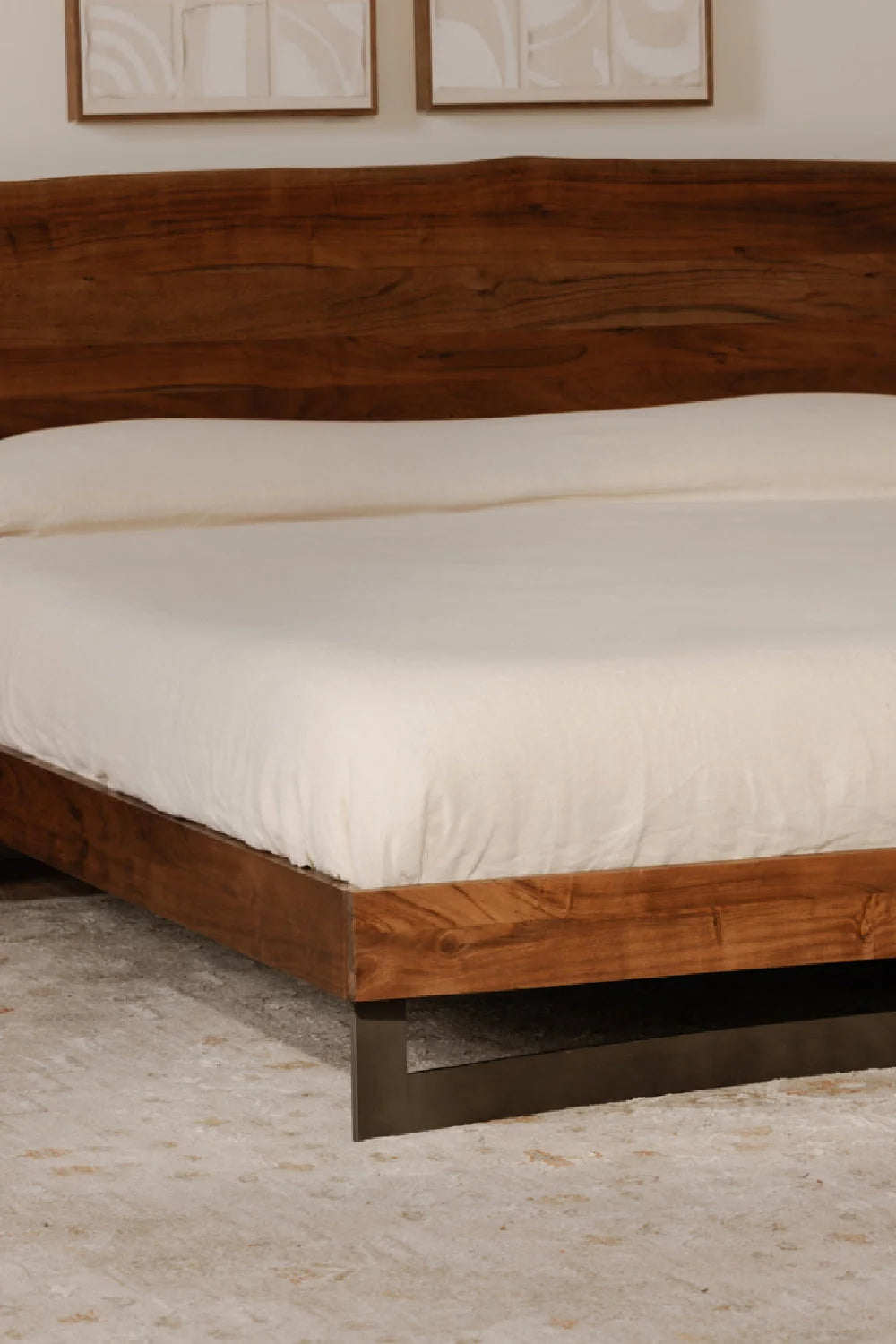 Luxury Modern Natural Acacia Bed European Style for Villa