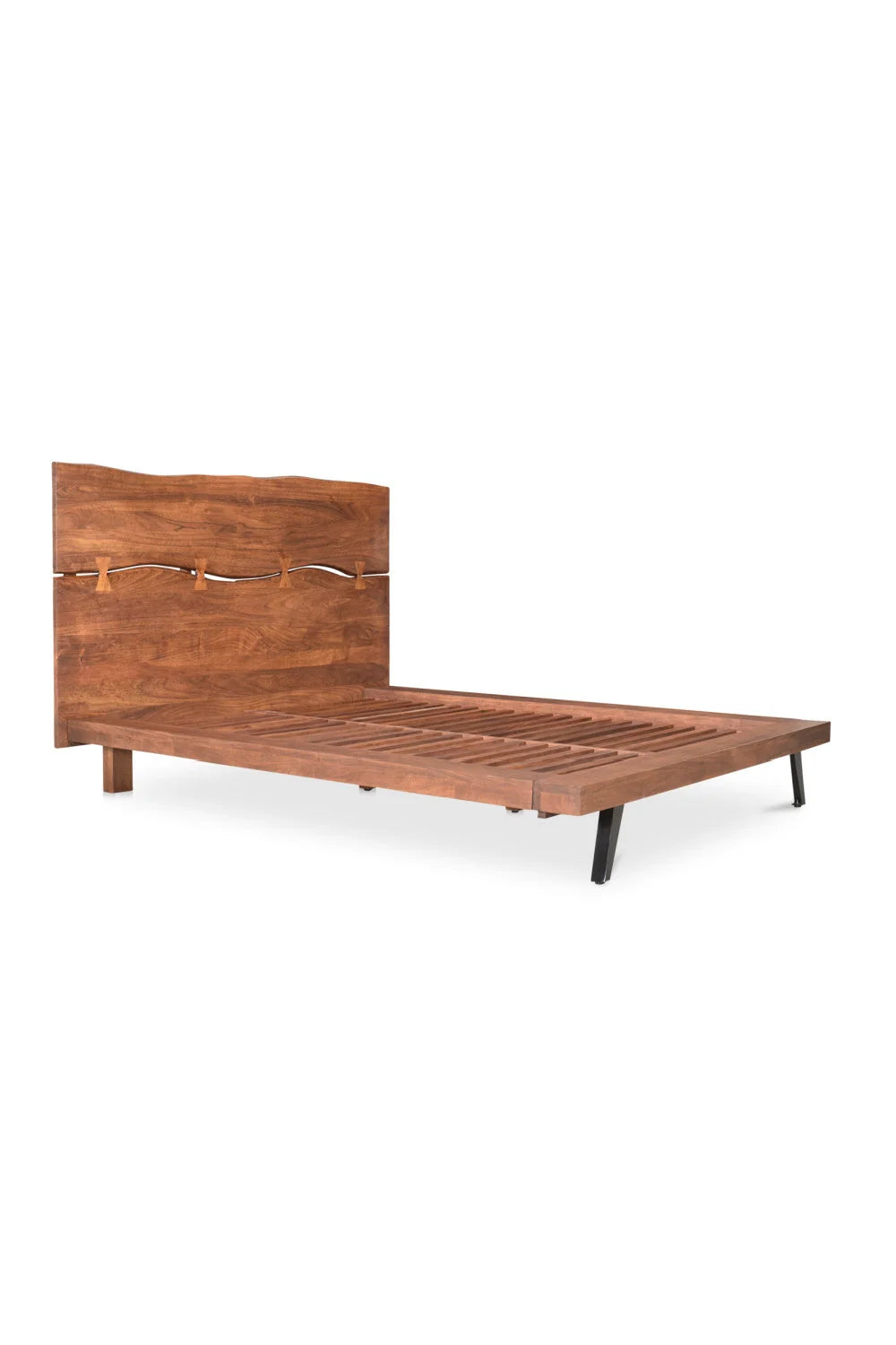 Luxury Modern Natural Acacia Bed European Style for Villa