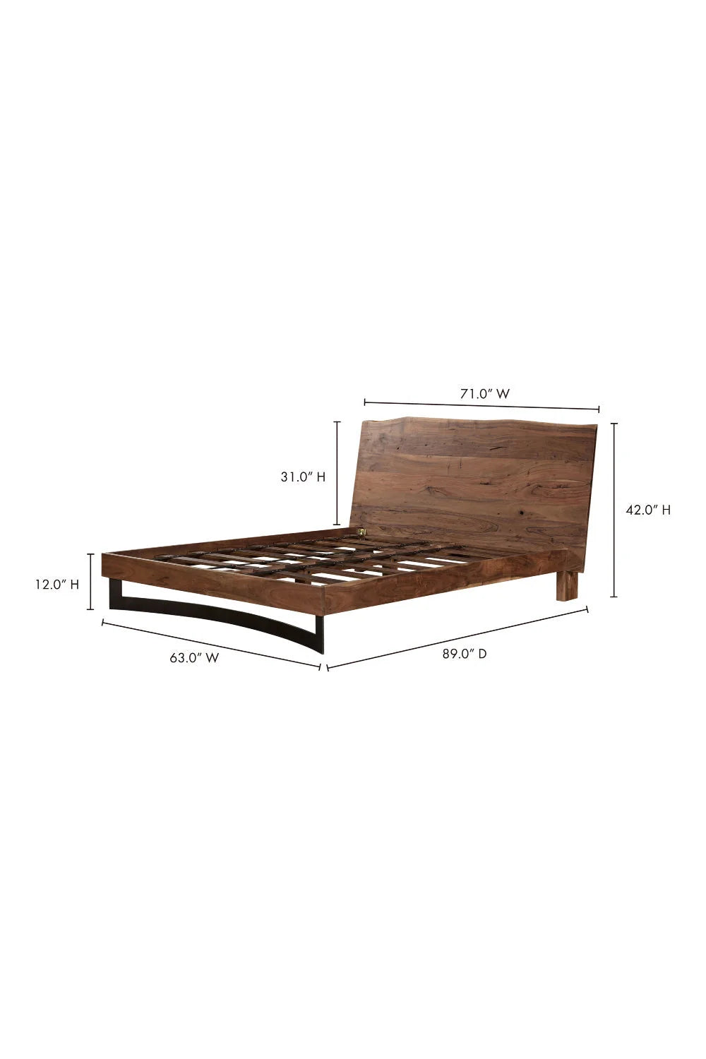 Luxury Modern Natural Acacia Bed European Style for Villa