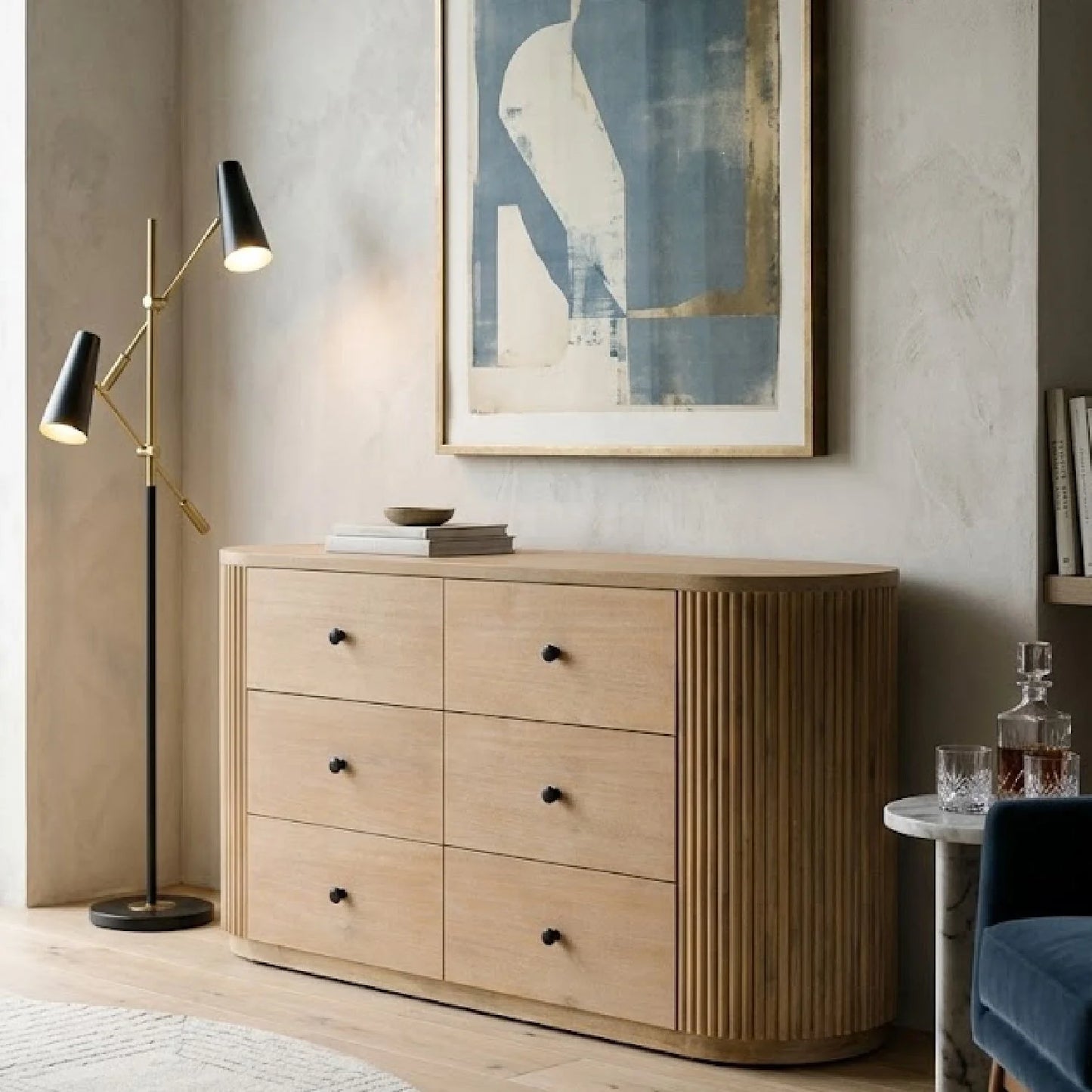 Luxury Modern Natural Acacia Dresser European Style for Villa