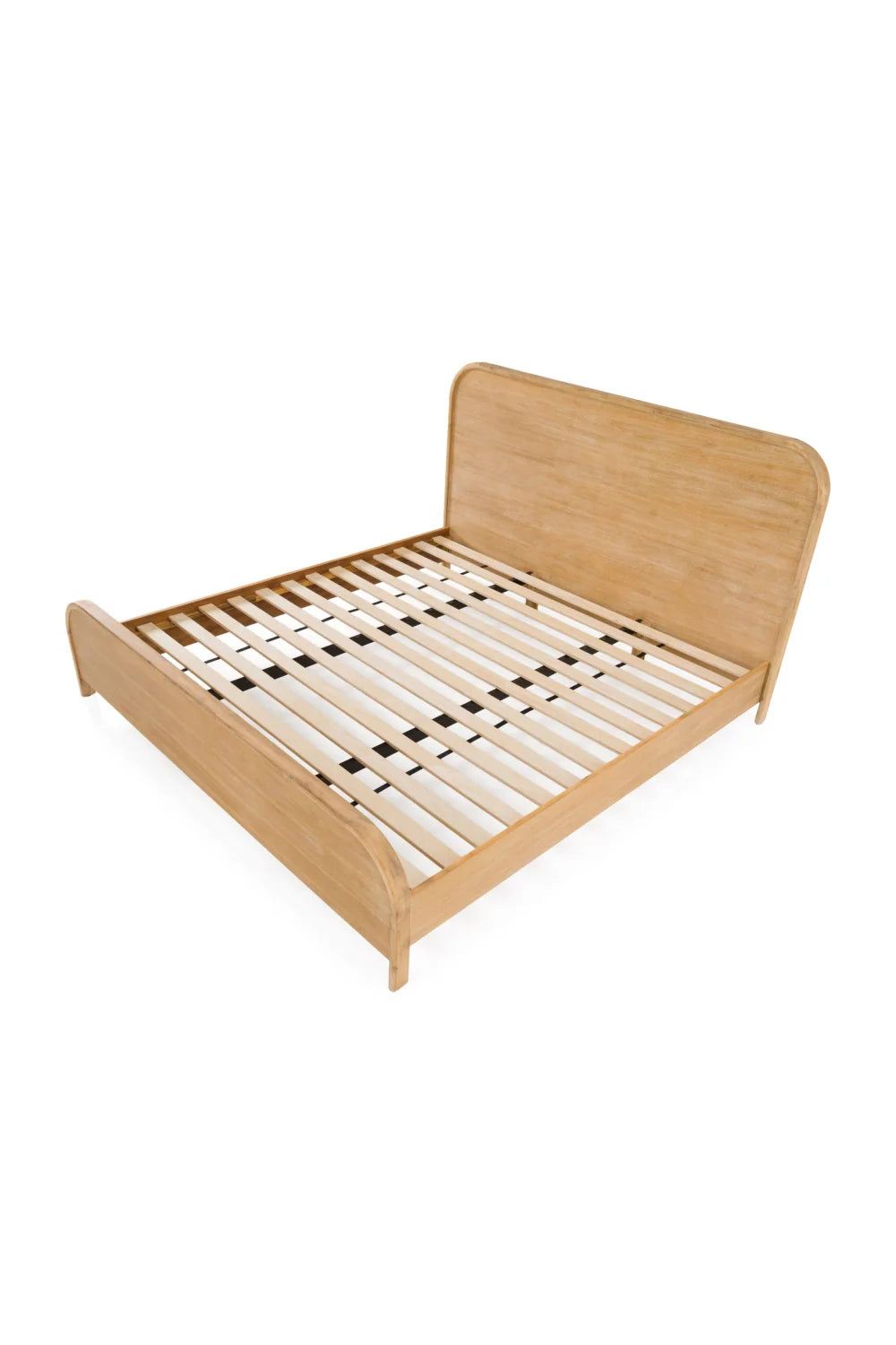 Luxury Modern Natural Acacia Wood Bed European Style for Villa