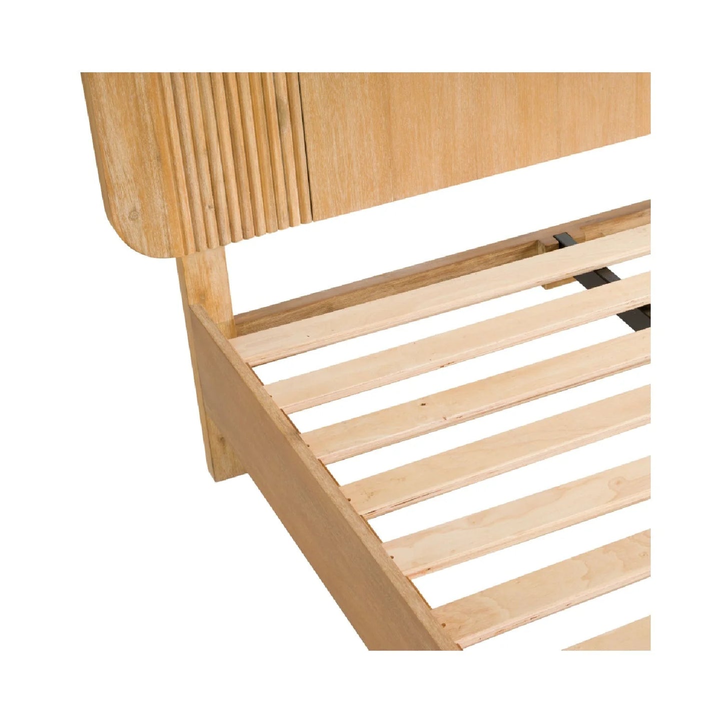 Luxury Modern Natural Acacia Wood Queen Bed European Style for Villa
