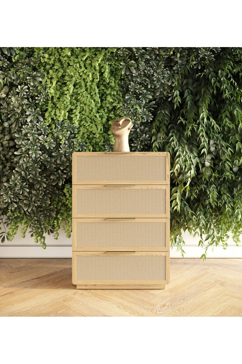 Luxury Modern Natural Ash 4-Drawer Chest European Style for Villa