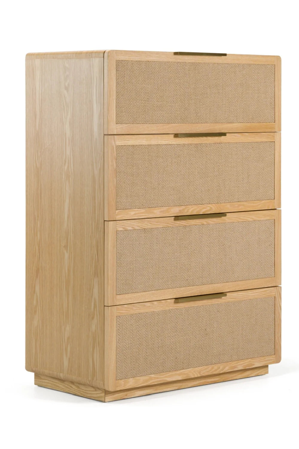 Luxury Modern Natural Ash 4-Drawer Chest European Style for Villa