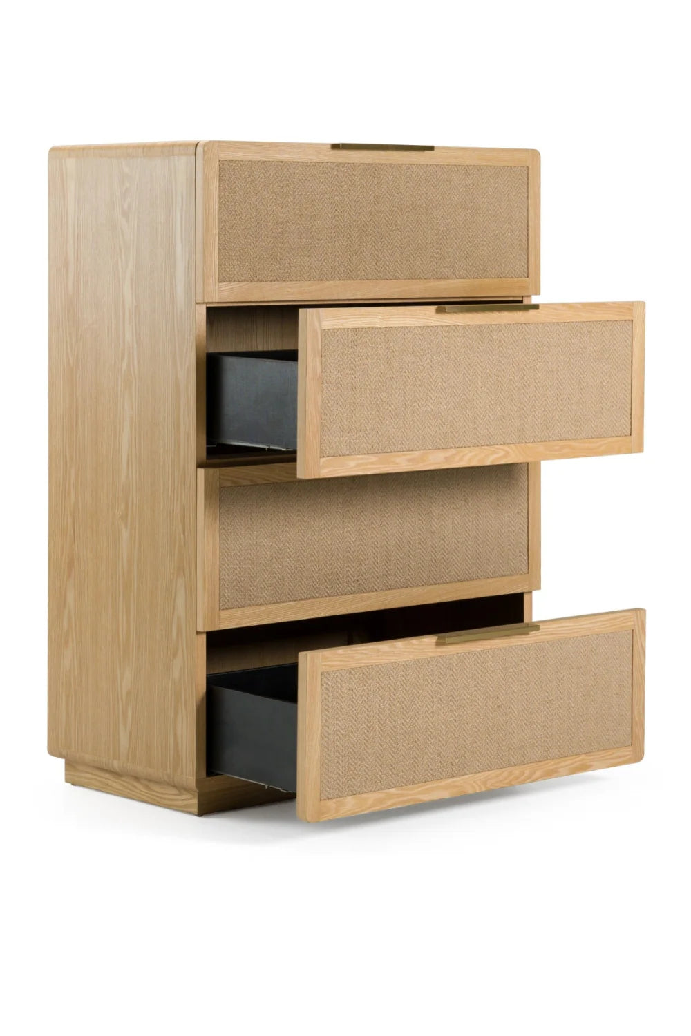 Luxury Modern Natural Ash 4-Drawer Chest European Style for Villa