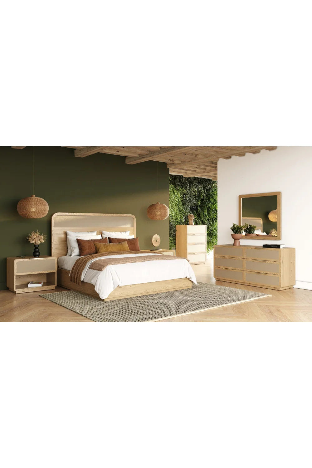 Luxury Modern Natural Ash 4-Drawer Chest European Style for Villa