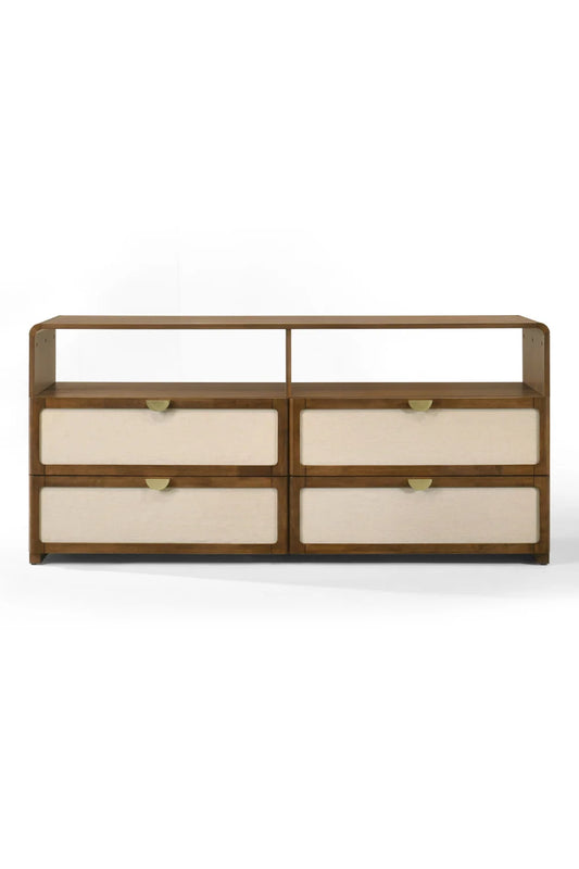 Luxury Modern Natural Burlap Dresser European Style for Villa