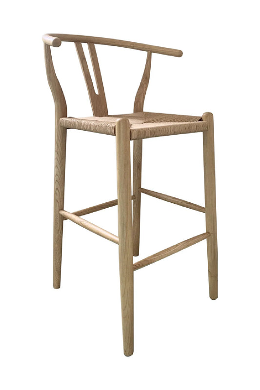 Luxury Modern Natural Elm Counter Stool European Style for Villa