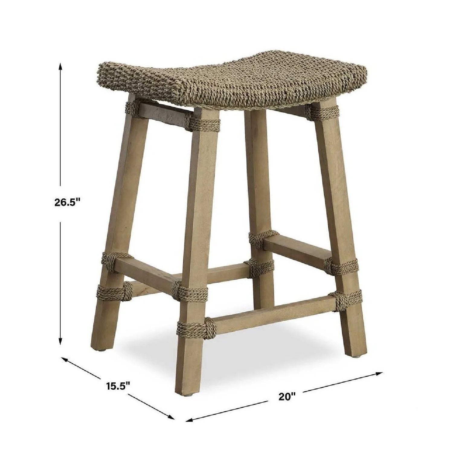Luxury Modern Natural Mango Wood Counter Stool European Style for Villa