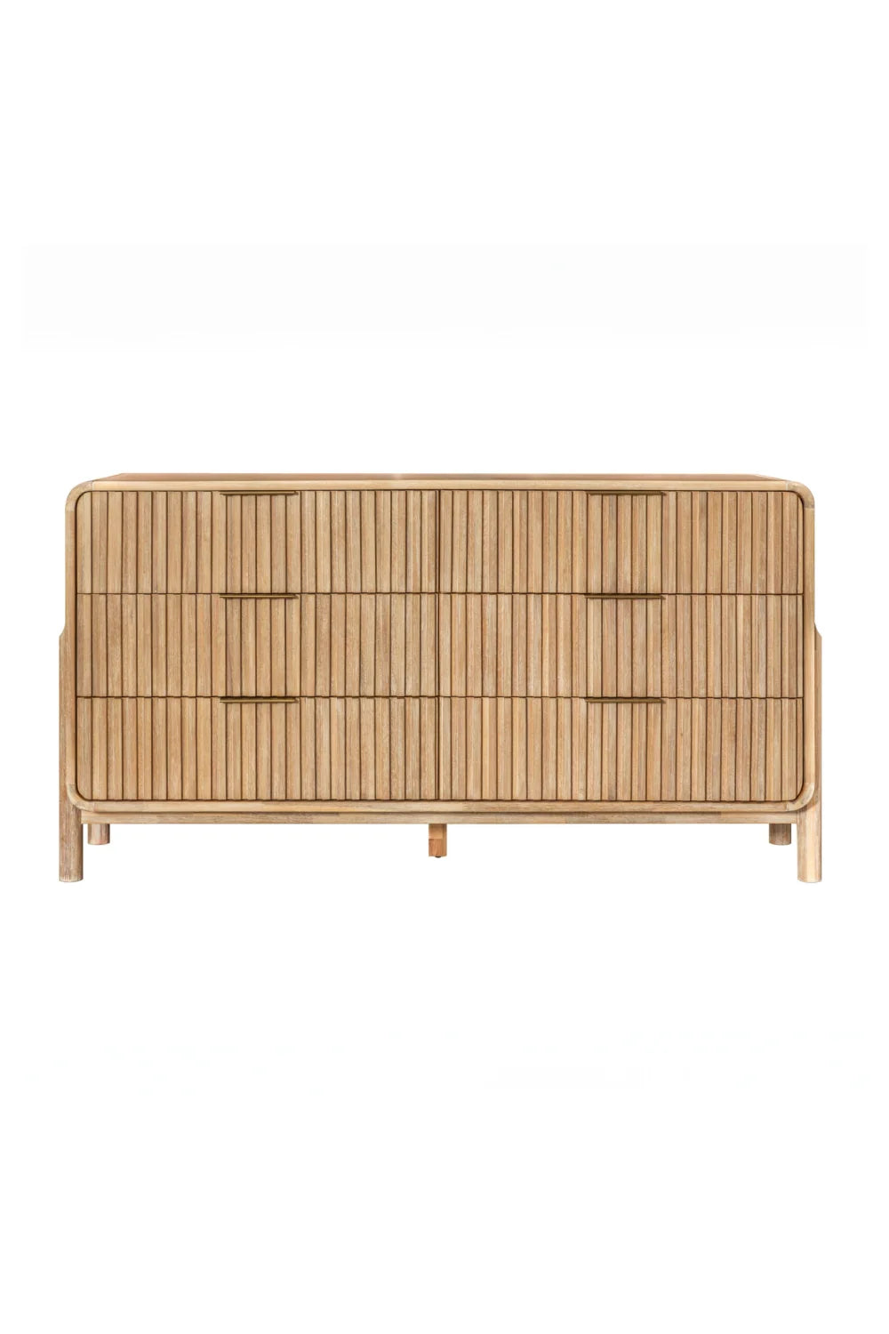 Luxury Modern Natural Oak 6-Drawer Dresser European Style for Villa