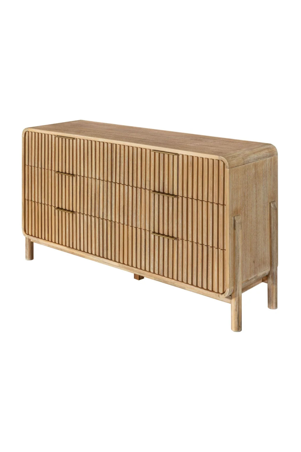 Luxury Modern Natural Oak 6-Drawer Dresser European Style for Villa