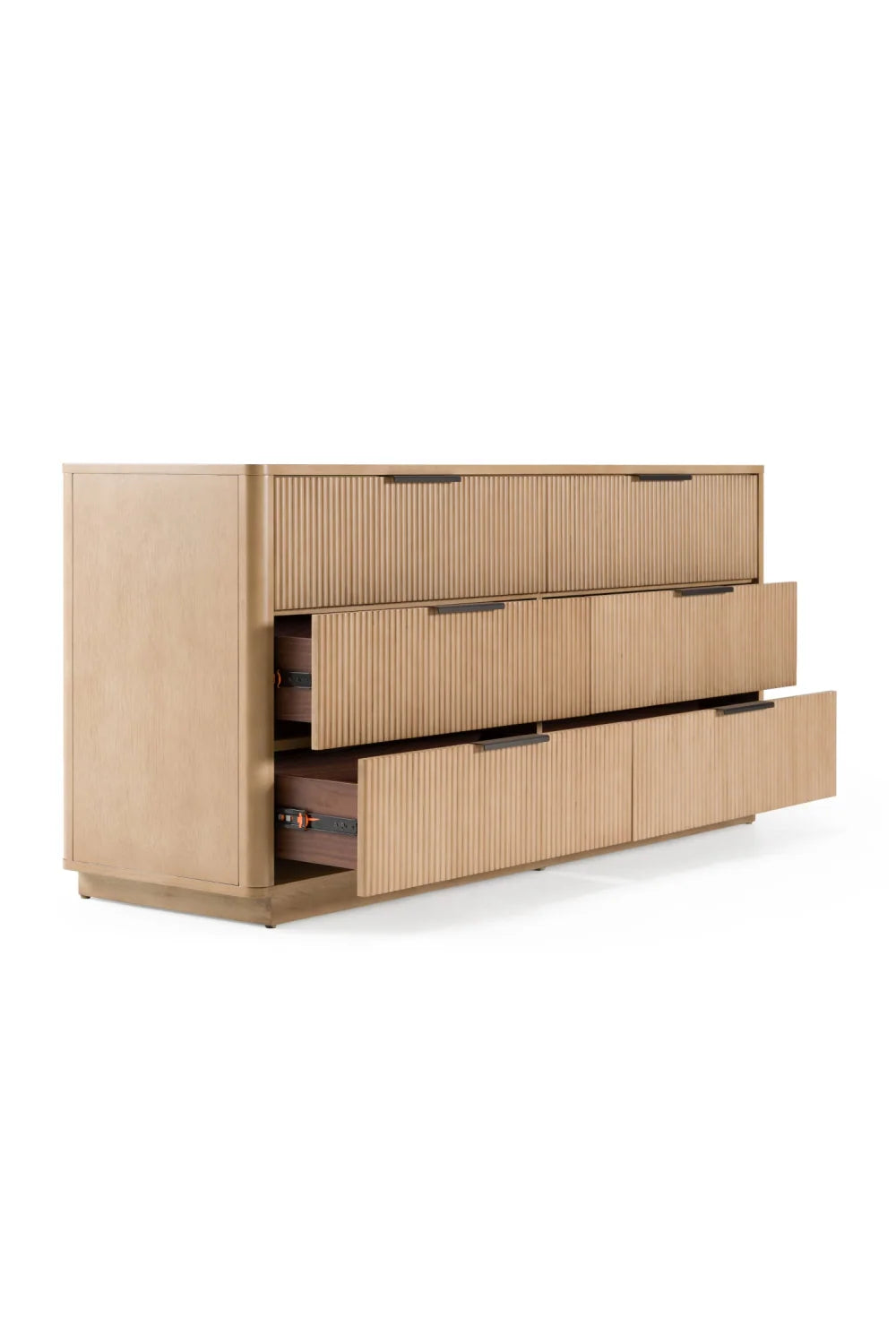 Luxury Modern Natural Oak 6-Drawer Dresser European Style for Villa